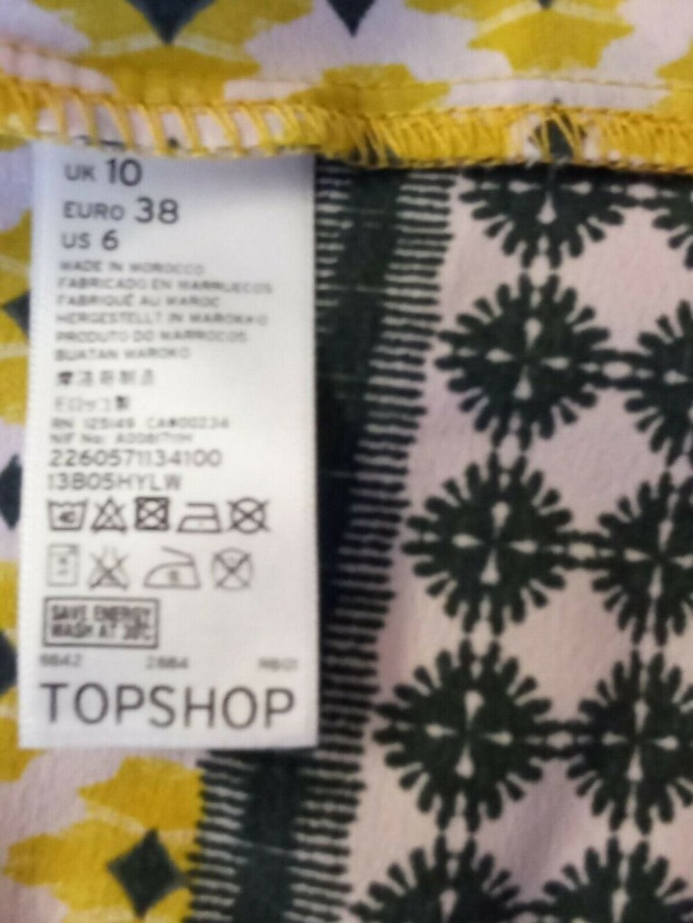TopShop Summer Top 6 Yellow Pockets Cool Boho Casual Vintage Smock Style Coastal - Picture 7 of 9